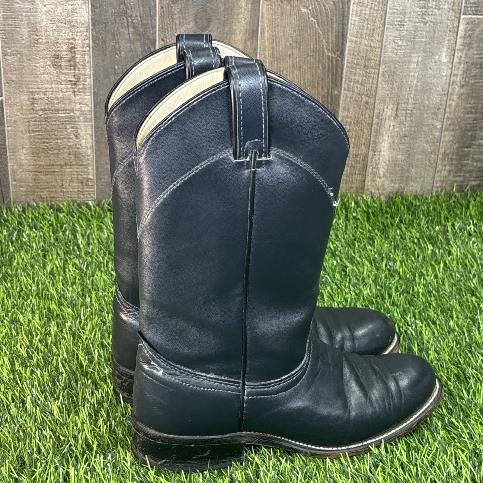 Laredo Leather Western Boots Size 6.5 Brown Pull-On Cowboy Boots